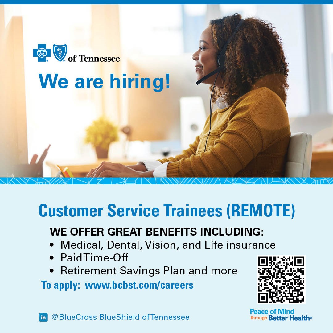 REMOTE Customer Service Trainee (Full-Time)  REMOTE Customer Service Trainee (Full-Time) https://bcbst.wd1.myworkdayjobs.com/en-US/External/details/Customer-Service-Trainee--IDAHO-Residents-Only-_R-35627 Questions? Email: michelle_mccandless@bcbst.com